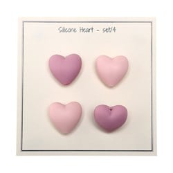 Go Handmade Siliconen Kralen Hartjes 37 Roze Mix