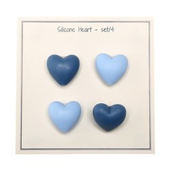 Go Handmade Siliconen Kralen Hartjes 38 Blauw Mix