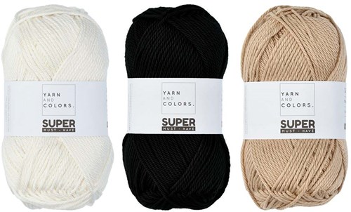 Yarn and Colors Black, White and Bright Comfy Cushion Breipakket 009 Limestone-3