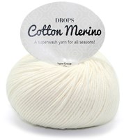 Drops Cotton Merino Uni Colour 01 Naturel