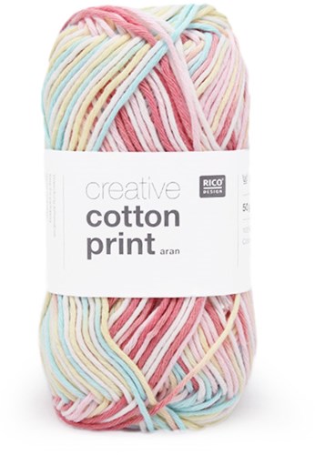 Rico Creative Cotton Aran Print 1 Pink Mix