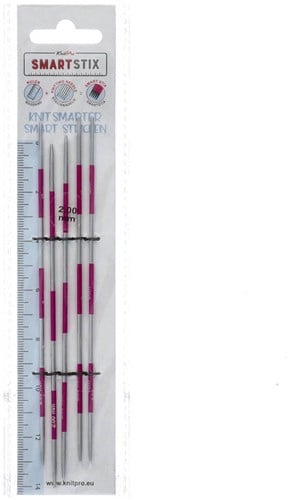 KnitPro Smartstix Sokkennaalden 14 cm (Roze) 2,00 mm
