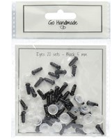 Go Handmade Veiligheidsogen Zwart 5mm (20 stuks)-2