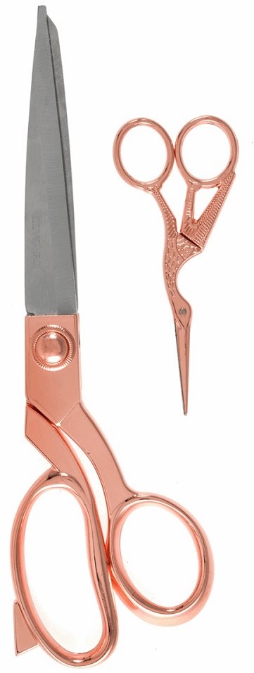 Borduurschaar ooievaar 11,5 cm - rosé goud | Ti-Ret