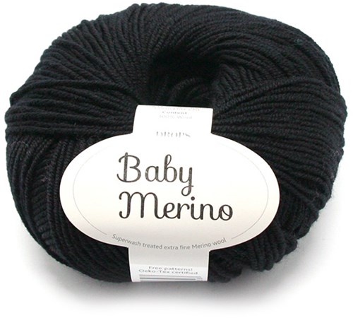 Drops Baby Merino Uni Colour 021 Zwart