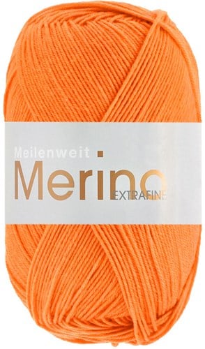 Lana Grossa Meilenweit 100 Merino Extra Fine Uni 2453 Oranje