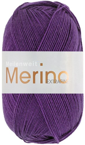 Lana Grossa Meilenweit 100 Merino Extra Fine Uni 2455 Donkerpaars