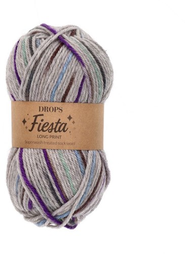 Drops Fiesta Long Print 28 Zilver Schemerlicht