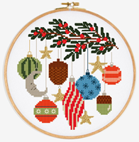 Kerstballen Kruisteek Borduurpatroon-2