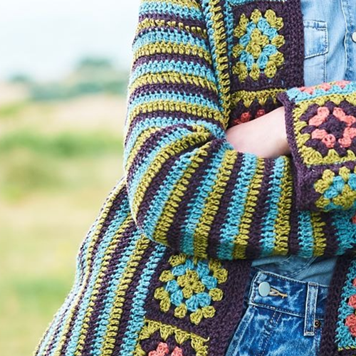 Stylecraft ReCreate DK Granny Motif Cardigans Haakpatroon-2
