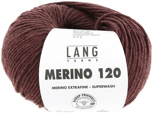 Lang Yarns Merino 120 0262 Bordeaux Melange