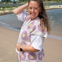 Pastel Sunset Gilet Garen- en Haakpakket - Finishing Stitches-3