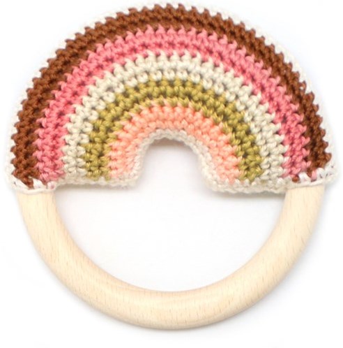 Wolplein Regenboog Bijtring Haakpakket 3 Vintage pink