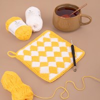 Workshop Entrelac Pannenlap haken zaterdag 31 mei 13:30 - 15:30 uur
