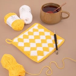 Workshop Entrelac Pannenlap haken zaterdag 31 mei 13:30 - 15:30 uur