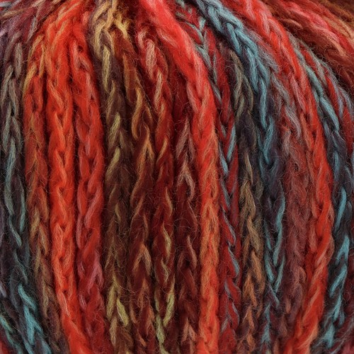 Lana Grossa Cool Merino Big Color 402 Grijsgroen/Rood/Geel/Mint/Bruin/Palissanderhout-2