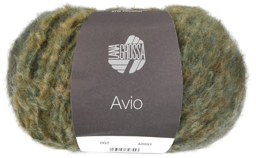 Lana Grossa Avio 002 Gray green/yellow green