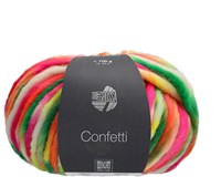 Lana Grossa Confetti 003 white/neon pink/yellow/neon green/neon orange/jade
