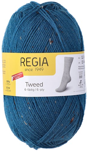 SMC Regia Sokkengaren 6-draads Tweed 069 Petrol Tweed