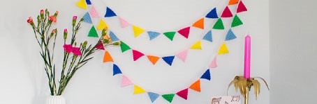 Mini vlaggenlijn – gratis haakpatroon