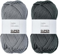 Yarn and Colors Two Tones Comfy Cushion Haakpakket S 096 Shark Grey / Graphite Grey-2