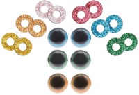 Rico veiligheidsogen glitter mix 9mm 6st.