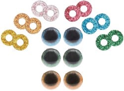 Rico veiligheidsogen glitter mix 12mm 6 st.