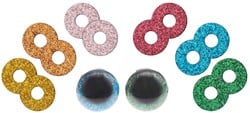 Rico veiligheidsogen glitter mix 20mm 2 st.