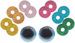 Rico veiligheidsogen glitter mix 40mm 2 st.