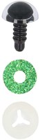 Opry Glitter dierenogen tweekleurig 8mm Groen per 10 stuks-2