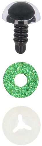 Opry Glitter dierenogen tweekleurig 8mm Groen per 10 stuks-2