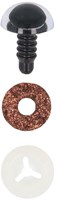 Opry Glitter dierenogen tweekleurig 8mm Bruin per 10 stuks-2