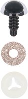 Opry Glitter dierenogen tweekleurig 8mm Zilver per 10 stuks-2