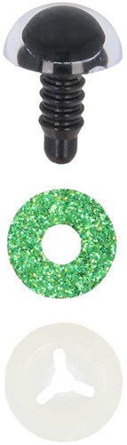 Opry Glitter dierenogen tweekleurig 12mm Groen per 10 stuks-2