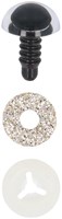 Opry Glitter dierenogen tweekleurig 12mm Zilver per 10 stuks-2