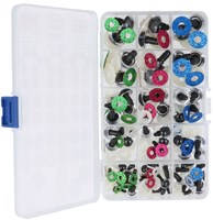Opry Glitter dierenogen tweekleurig 8-18mm groen / roze / blauw. 60st-3