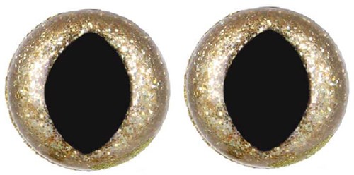 Opry Glitter kattenogen tweekleurig 12mm Goud per 10 stuks