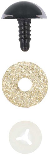 Opry Glitter kattenogen tweekleurig 12mm Goud per 10 stuks-2