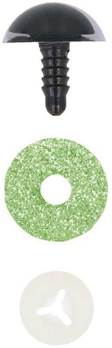 Opry Glitter kattenogen tweekleurig 15mm Groen per 10 stuks-2