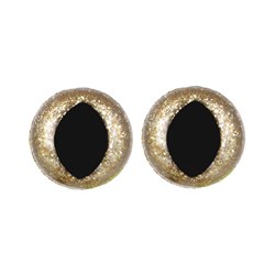 Opry Glitter kattenogen tweekleurig 15mm per 10 stuks