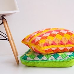 Haakpatroon entrelac kussen