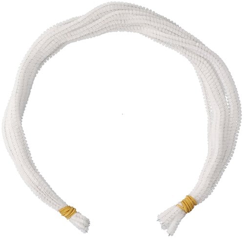 Chenille draad pijpenrager wit: 50cm