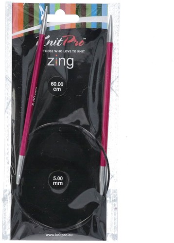 KnitPro Zing Rondbreinaalden 60cm 5,00mm