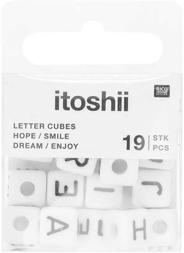 Rico Cube Bead Armband Set hope/smile/dream/enjoy - White-2