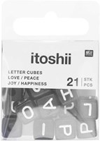 Rico Cube Bead Armband Set love/peace/happiness/joy - Black-2