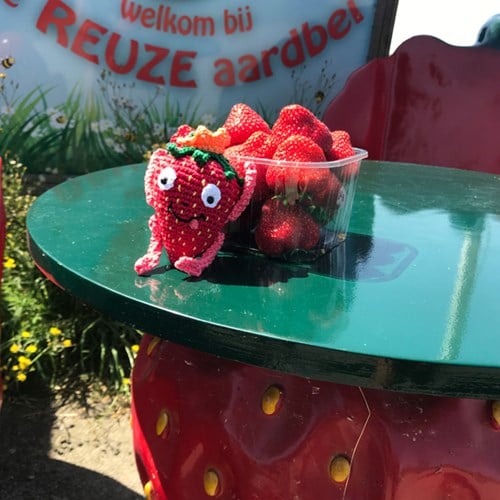 Haakpatroon Aardbeien Sleutelhanger-3