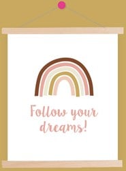 Wolplein Regenboog Poster 3 Vintage pink