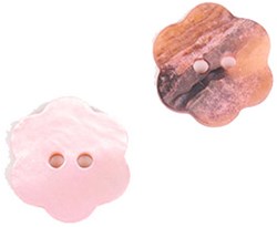 Drops Knoop Bloem Parelmoer 15 mm - Natuurlijke glans & 2-gaats