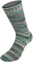 Lana Grossa Meilenweit 100 Merino Extrafine Cosy 6161 Roze/turkoois/donker/steengrijs gestreept-3