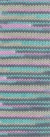Lana Grossa Meilenweit 100 Merino Extrafine Cosy 6161 Roze/turkoois/donker/steengrijs gestreept-2